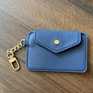 Anne Klein Blue Leather Keychain Card Wallet